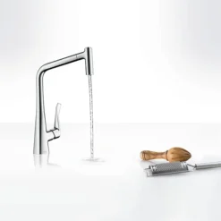 Hansgrohe Metris M71 Single Lever Kitchen Mixer 320 With Pull Out Spray - Chrome -Faucet Shop 14820000 d2