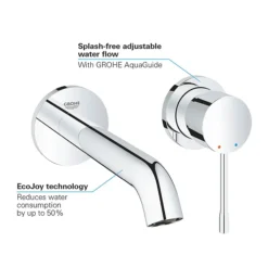 Grohe Essence Wall Mounted Basin Mixer Tap - Chrome -Faucet Shop 19408001 d3