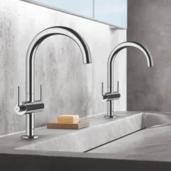 Grohe Atrio Lever L-Size Mono Basin Mixer With Click Clack Waste - Chrome