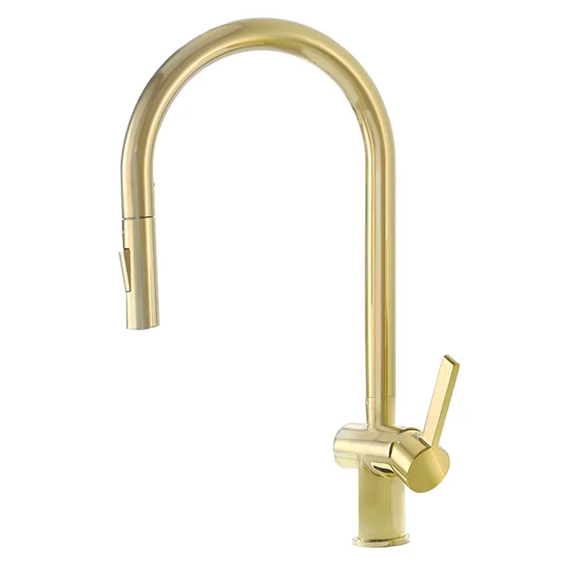 JTP Vos Brushed Brass Single Lever Kitchen Sink Mixer With Pull Out Spray 1 JTP Vos Brushed Brass Single Lever Kitchen Sink Mixer With Pull Out Spray