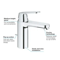 Grohe Eurosmart Cosmopolitan M-Size Mono Basin Mixer With Pop-up Waste -Faucet Shop 23325000 d2