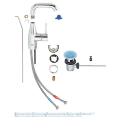 Grohe Essence M-Size Mono Basin Mixer With Pop-up Waste - Chrome -Faucet Shop 23462001 d2