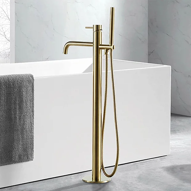 JTP Vos Brushed Brass Freestanding Bath Shower Mixer 1 JTP Vos Brushed Brass Freestanding Bath Shower Mixer