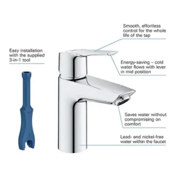 Grohe Start SilkMove ES M-Size Mono Basin Mixer With Push-Open Waste - Matt Black 9 Grohe Start SilkMove ES M-Size Mono Basin Mixer With Push-Open Waste - Matt Black -Faucet Shop 235512432 l5 1