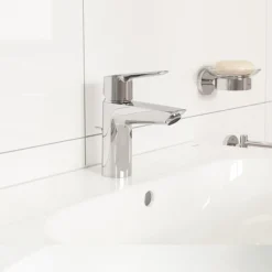Grohe QuickFix Edge SilkMove ES S-Size Mono Basin Mixer With Pop-up Waste - Chrome -Faucet Shop 24209002 l2