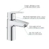 Grohe QuickFix Edge SilkMove ES S-Size Mono Basin Mixer With Pop-up Waste - Chrome