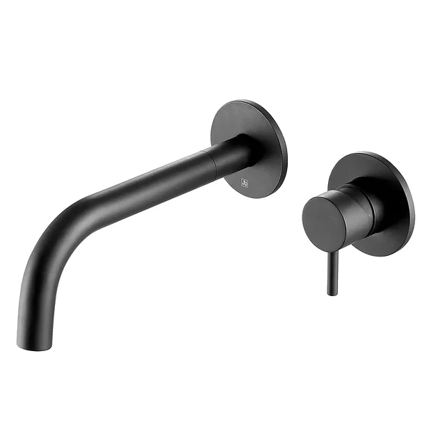 JTP Vos Matt Black Wall Mounted Single Lever Basin Mixer 2 JTP Vos Matt Black Wall Mounted Single Lever Basin Mixer - Image 2