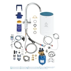 Grohe RED Duo Instant Boiling Water Kitchen Tap And M Size Boiler - Chrome