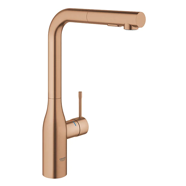 Grohe Essence Rose Gold Kitchen Sink Mixer With Pull Out Spray - Brushed Warm Sunset 1 Grohe Essence Rose Gold Kitchen Sink Mixer With Pull Out Spray - Brushed Warm Sunset