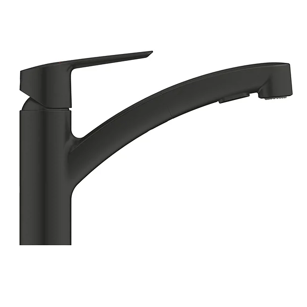 Grohe QuickFix Start Single Lever Kitchen Sink Mixer With Pull Out Spray - Matt Black 1 Grohe QuickFix Start Single Lever Kitchen Sink Mixer With Pull Out Spray - Matt Black