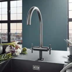 Grohe Atrio Two Handle Kitchen Sink Mixer - SuperSteel -Faucet Shop 30362dc0 d1n
