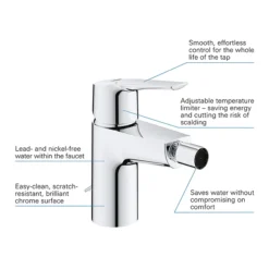 Grohe QuickFix Start S-Size Bidet Mixer With Retractable Chain -Faucet Shop 32281002 d1 1