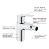 Grohe QuickFix Start S-Size Bidet Mixer With Retractable Chain