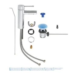Grohe Essence S-Size Mono Basin Mixer With Pop-up Waste -Faucet Shop 32898001 d3