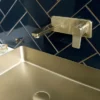 JTP Hix Brushed Brass Wall Mounted Single Lever Basin Mixer