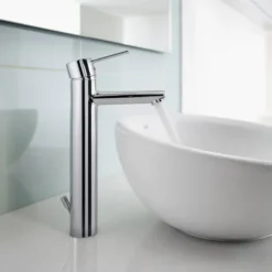 Roca Targa Chrome Extended Basin Mixer Tap With Pop-up Waste