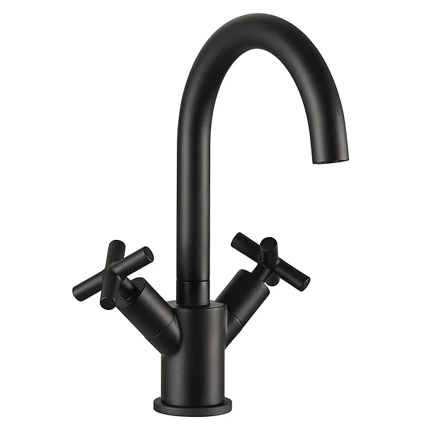 JTP Solex Matt Black Swivel Spout Basin Mixer 2 JTP Solex Matt Black Swivel Spout Basin Mixer - Image 2