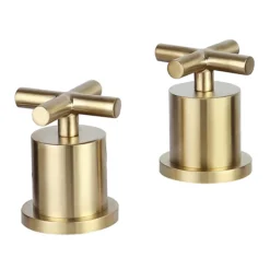 JTP Solex Brushed Brass Deck Mounted Panel Valves (Pair)