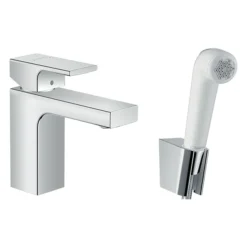 Hansgrohe Vernis Shape Single Lever Basin Mixer 100 With Bidet Spray And 160cm Shower Hose