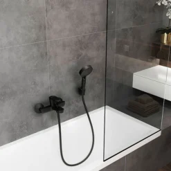 Hansgrohe Vernis Blend Exposed Single Lever Bath Shower Mixer - Matt Black 5 Hansgrohe Vernis Blend Exposed Single Lever Bath Shower Mixer - Matt Black -Faucet Shop 71440670ai1