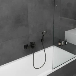 Hansgrohe Vernis Shape Exposed Single Lever Bath Shower Mixer - Matt Black -Faucet Shop 71450670ai1
