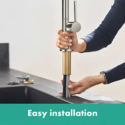 Hansgrohe Talis M54 Single Lever Kitchen Mixer 210 With Pull Out Spray - Stainless Steel 10 Hansgrohe Talis M54 Single Lever Kitchen Mixer 210 With Pull Out Spray - Stainless Steel -Faucet Shop 72800800 d3