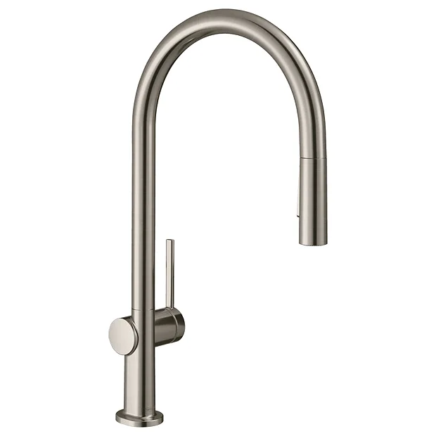 Hansgrohe Talis M54 Single Lever Kitchen Mixer 210 With Pull Out Spray - Stainless Steel 2 Hansgrohe Talis M54 Single Lever Kitchen Mixer 210 With Pull Out Spray - Stainless Steel - Image 2