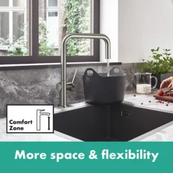 Hansgrohe Talis M54 220 U-Spout Single Lever Kitchen Mixer - Stainless Steel -Faucet Shop 72806800 d2
