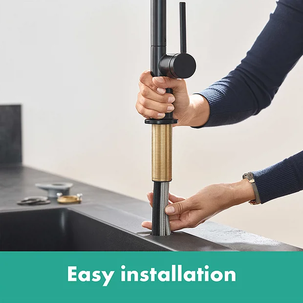 Hansgrohe Talis M54 270 Single Lever Kitchen Mixer With Pull Out Spray And SBox - Matt Black 5 Hansgrohe Talis M54 270 Single Lever Kitchen Mixer With Pull Out Spray And SBox - Matt Black - Image 5