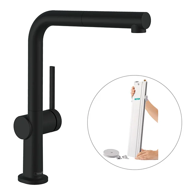 Hansgrohe Talis M54 270 Single Lever Kitchen Mixer With Pull Out Spray And SBox - Matt Black 2 Hansgrohe Talis M54 270 Single Lever Kitchen Mixer With Pull Out Spray And SBox - Matt Black - Image 2