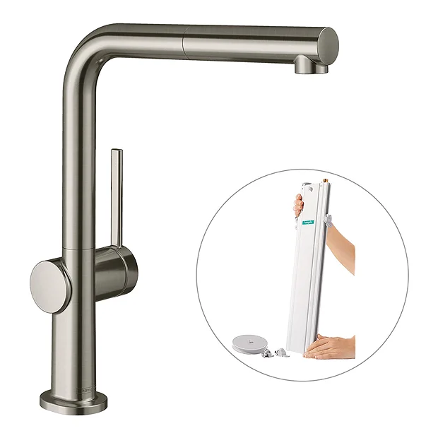 Hansgrohe Talis M54 270 Single Lever Kitchen Mixer With Pull Out Spray And SBox - Stainless Steel 2 Hansgrohe Talis M54 270 Single Lever Kitchen Mixer With Pull Out Spray And SBox - Stainless Steel - Image 2