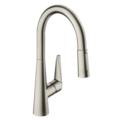 Hansgrohe Talis M51 Single Lever Kitchen Mixer 200 With Pull Out Spray - Stainless Steel