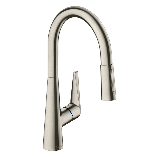 Hansgrohe Talis M51 Single Lever Kitchen Mixer 200 With Pull Out Spray - Stainless Steel 1 Hansgrohe Talis M51 Single Lever Kitchen Mixer 200 With Pull Out Spray - Stainless Steel