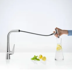 Hansgrohe Talis Select M51 Single Lever Kitchen Mixer 300 With Pull Out Spray - Chrome 5 Hansgrohe Talis Select M51 Single Lever Kitchen Mixer 300 With Pull Out Spray - Chrome -Faucet Shop 72821000 d1 1