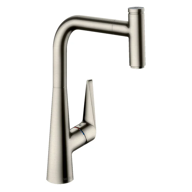 Hansgrohe Talis Select M51 Single Lever Kitchen Mixer 300 With Pull Out Spray - Stainless Steel 2 Hansgrohe Talis Select M51 Single Lever Kitchen Mixer 300 With Pull Out Spray - Stainless Steel - Image 2