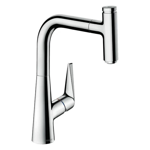 Hansgrohe Talis Select M51 Single Lever Kitchen Mixer 220 With Pull Out Spray - Chrome 1 Hansgrohe Talis Select M51 Single Lever Kitchen Mixer 220 With Pull Out Spray - Chrome