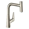 Hansgrohe Talis Select M51 Single Lever Kitchen Mixer 220 With Pull Out Spray - Stainless Steel