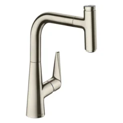 Hansgrohe Talis Select M51 Single Lever Kitchen Mixer 220 With Pull Out Spray - Stainless Steel