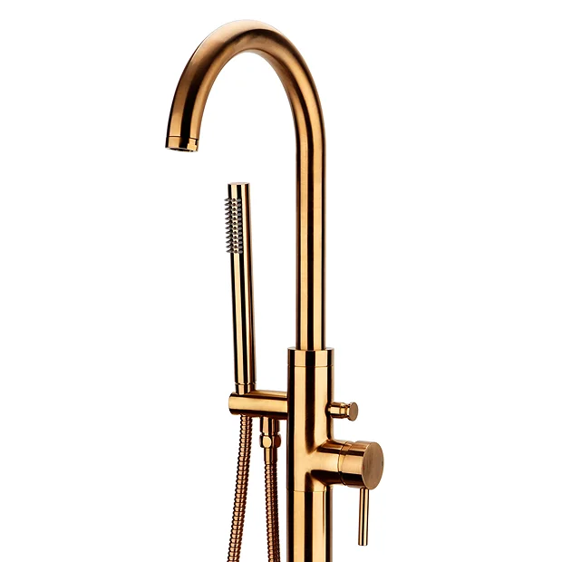 Arezzo Brushed Bronze Freestanding Bath Tap With Shower Mixer 3 Arezzo Brushed Bronze Freestanding Bath Tap With Shower Mixer - Image 3