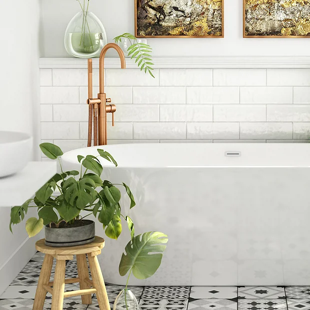 Arezzo Brushed Bronze Freestanding Bath Tap With Shower Mixer 4 Arezzo Brushed Bronze Freestanding Bath Tap With Shower Mixer - Image 4