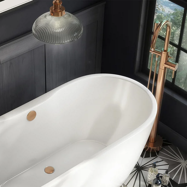 Arezzo Brushed Bronze Freestanding Bath Tap With Shower Mixer 1 Arezzo Brushed Bronze Freestanding Bath Tap With Shower Mixer