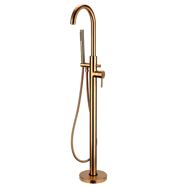 Arezzo Brushed Bronze Freestanding Bath Tap With Shower Mixer 2 Arezzo Brushed Bronze Freestanding Bath Tap With Shower Mixer - Image 2