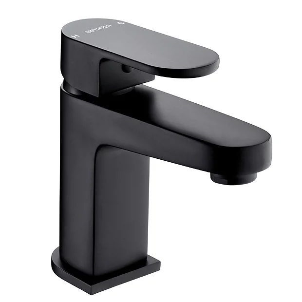 Deva Amio Matt Black Curved Mono Basin Mixer With Waste 2 Deva Amio Matt Black Curved Mono Basin Mixer With Waste - Image 2