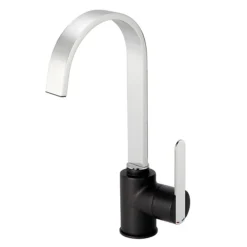 Reginox Amur Single Lever Kitchen Mixer Tap - Chrome & Black