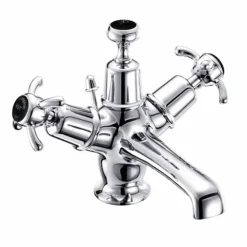 Burlington Anglesey Black Basin Mixer With Pop-up Waste