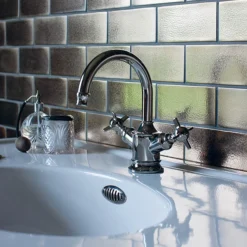 Arcade Highneck Monobloc Basin Mixer Tap - Nickel - Various Tap Head Options