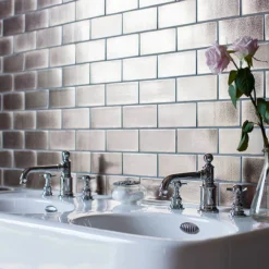 Arcade Three Hole Deck Mounted Basin Mixer - Nickel - Various Tap Head Options