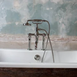 Arcade Deck Mounted Bath Shower Mixer - Nickel - Various Tap Head Options 9 Arcade Deck Mounted Bath Shower Mixer - Nickel - Various Tap Head Options -Faucet Shop arc18 d3