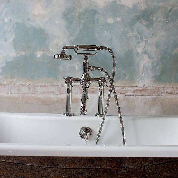 Arcade Deck Mounted Bath Shower Mixer - Nickel - Various Tap Head Options 5 Arcade Deck Mounted Bath Shower Mixer - Nickel - Various Tap Head Options - Image 5