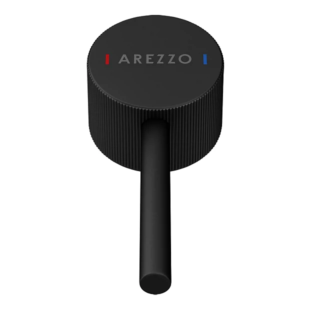 Arezzo Fluted Round Matt Black Wall Mounted (2TH) Basin Mixer Tap 1 Arezzo Fluted Round Matt Black Wall Mounted (2TH) Basin Mixer Tap